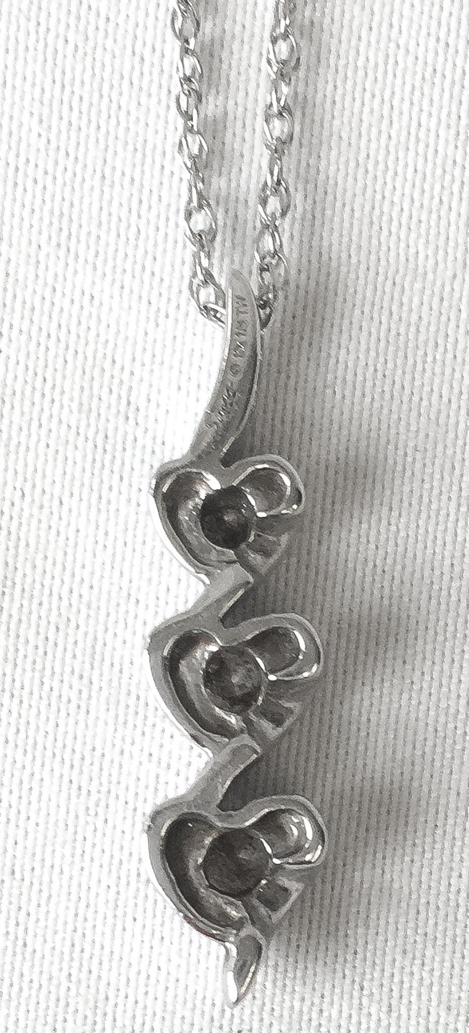 10K Sirena White Gold Diamond Twisted Heart Journey Pendant Necklace, 18", Simple Everyday Elegant Diamond Necklace