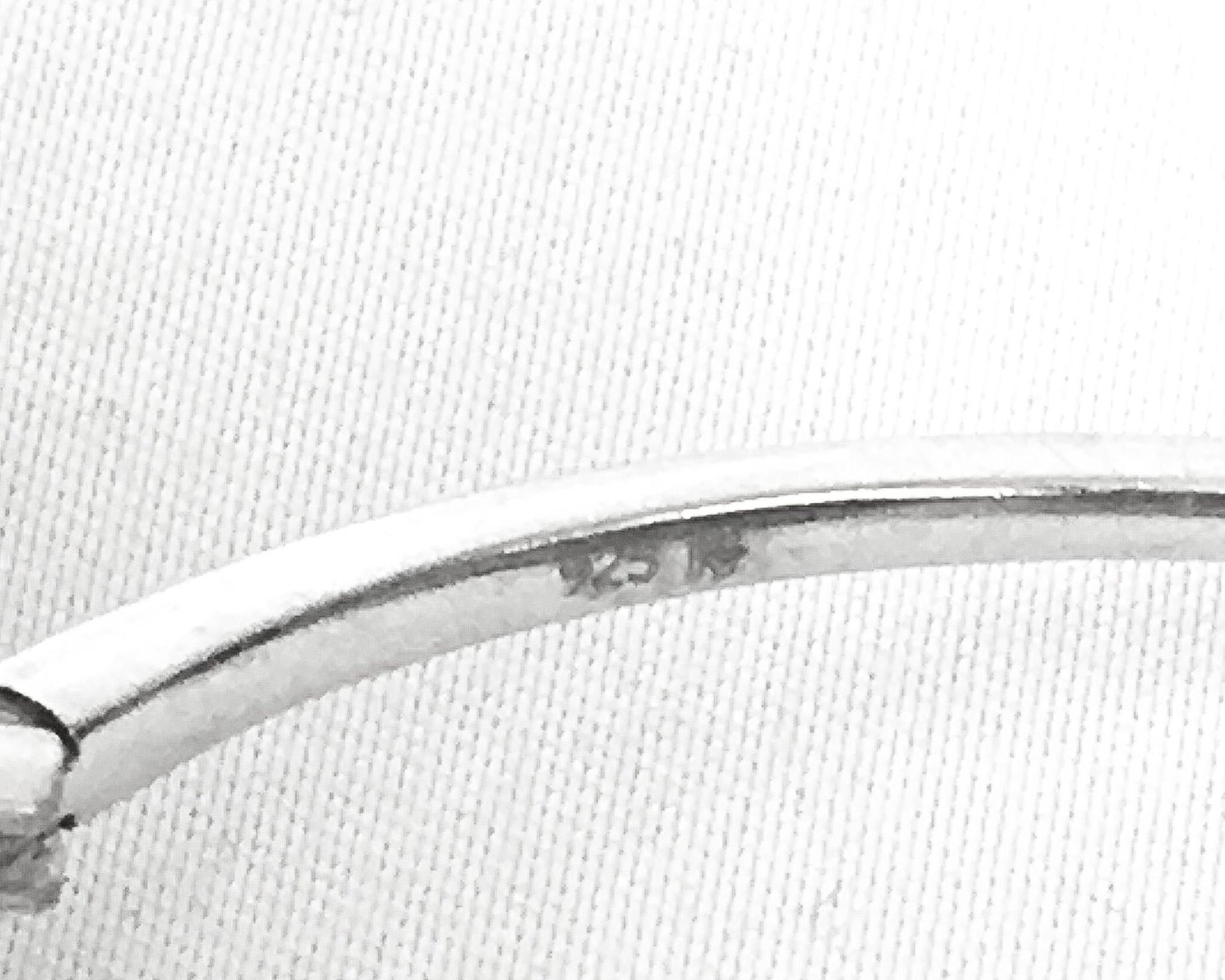 925 and Black Diamond Silver Wave Bangle Bracelet, 6-8", Unique Stackable Bangle Bracelet