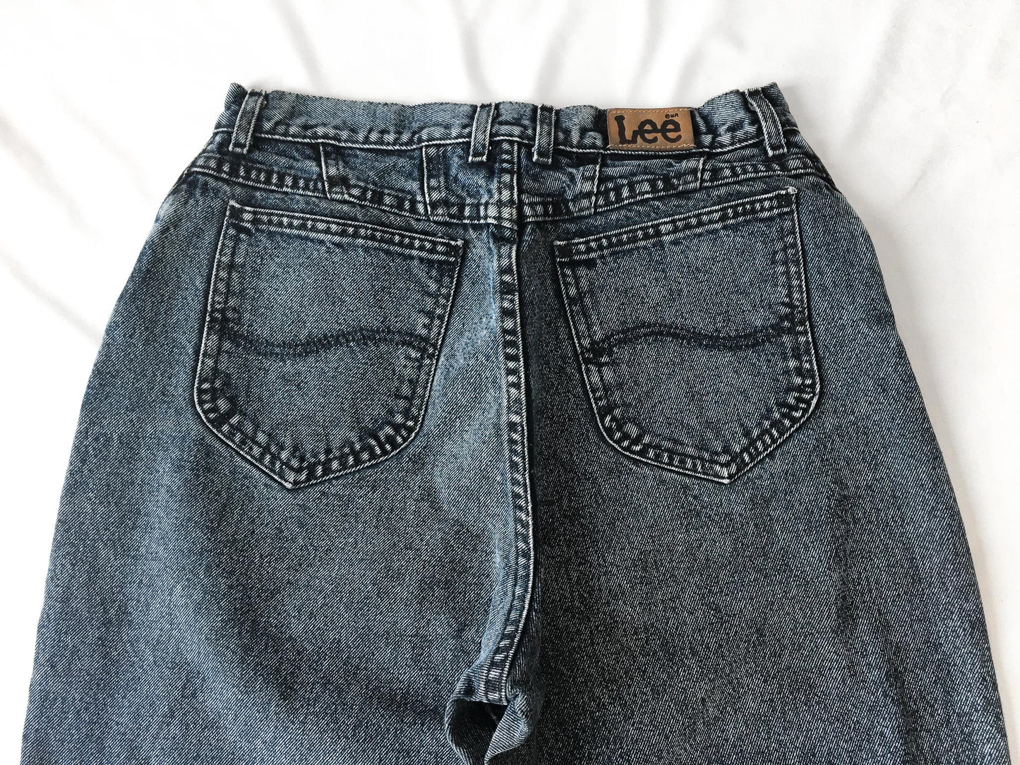 Vintage Lee Acid Dark Wash Straight Leg Tapered Denim Jeans, 29" x 32"
