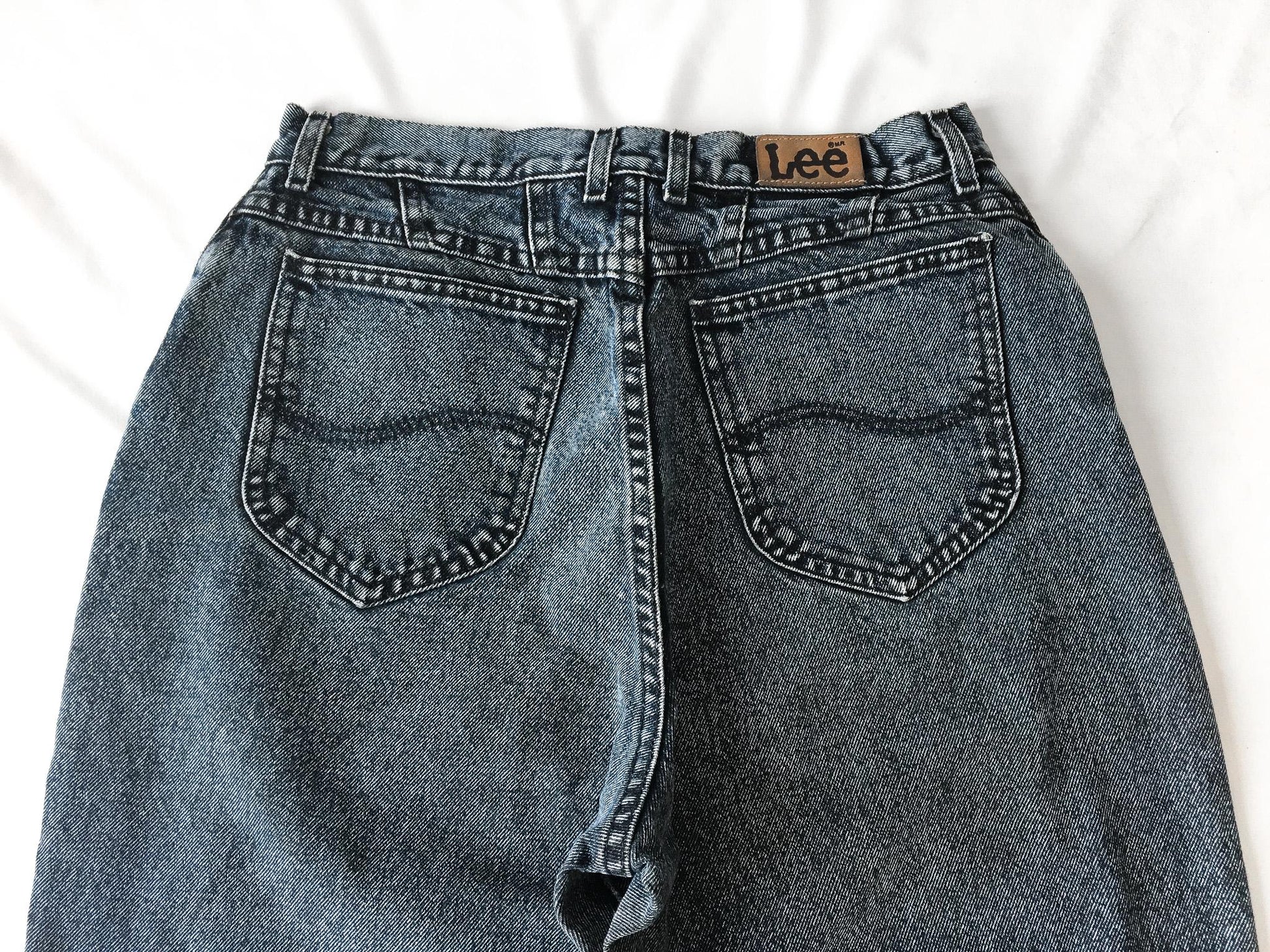 Vintage Lee Acid Dark Wash Straight Leg Tapered Denim Jeans, 29" x 32"