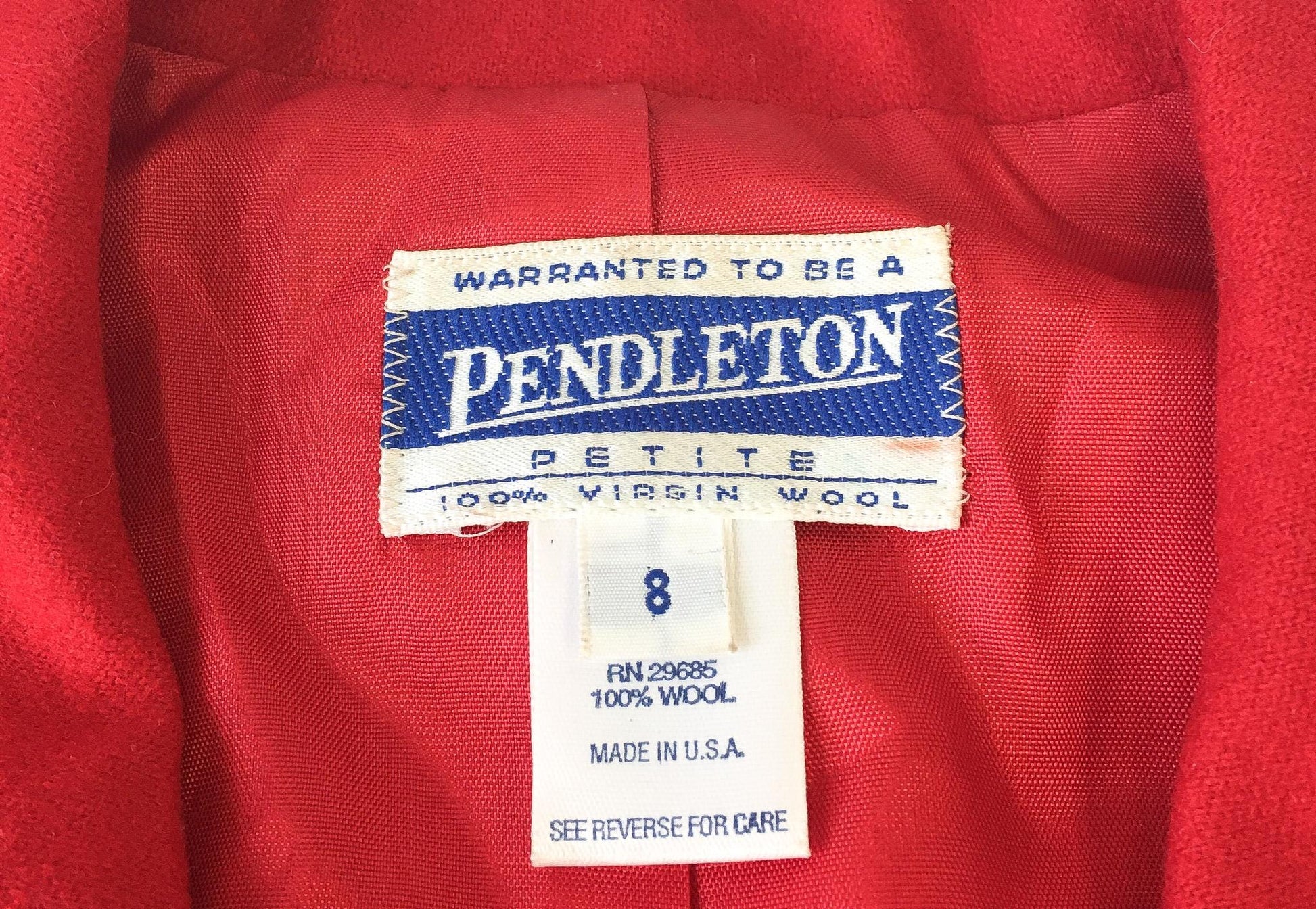 90s Pendleton Bright Cherry Red Wool Blazer, Women's Sz. XS-S, Vintage Minimalist Academia Preppy Blazer
