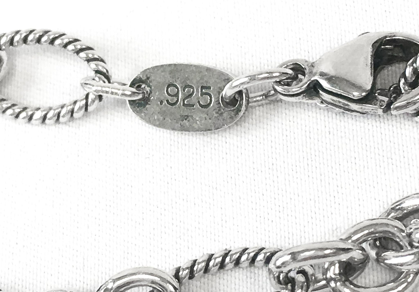 925 Sterling Silver James Avery Ribbed Chain Bracelet, 6.5"-8", Simple Everyday Silver Unisex Adjustable Chain Bracelet