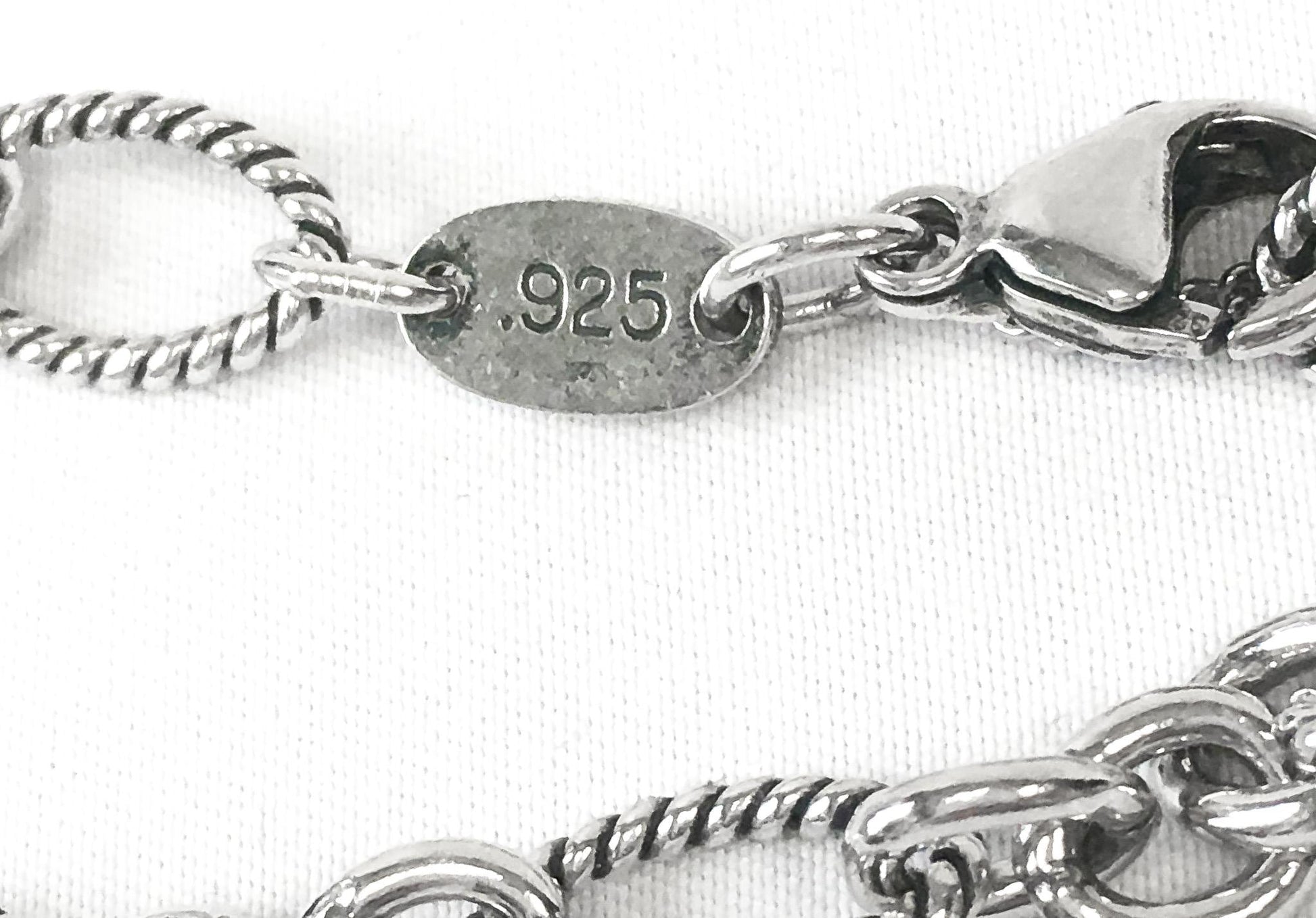 925 Sterling Silver James Avery Ribbed Chain Bracelet, 6.5"-8", Simple Everyday Silver Unisex Adjustable Chain Bracelet