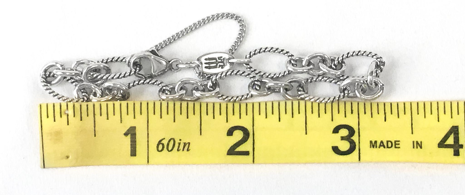 925 Sterling Silver James Avery Ribbed Chain Bracelet, 6.5"-8", Simple Everyday Silver Unisex Adjustable Chain Bracelet