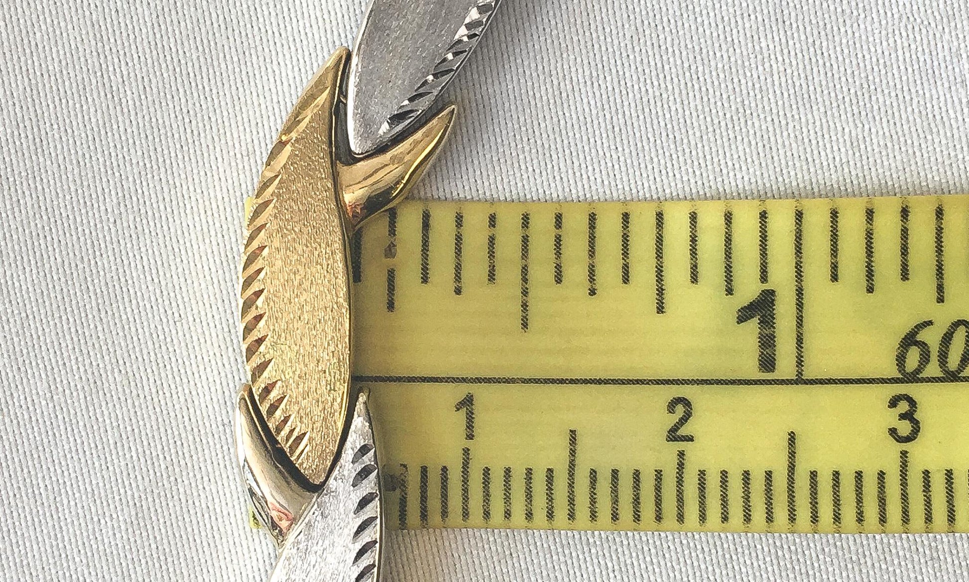 Vintage 10K Turkey Yellow and Gold 3D Flat Diamond Cut Tapered Link Chain Necklace, 16", Elegant Classy Unique Layering Chain Necklace