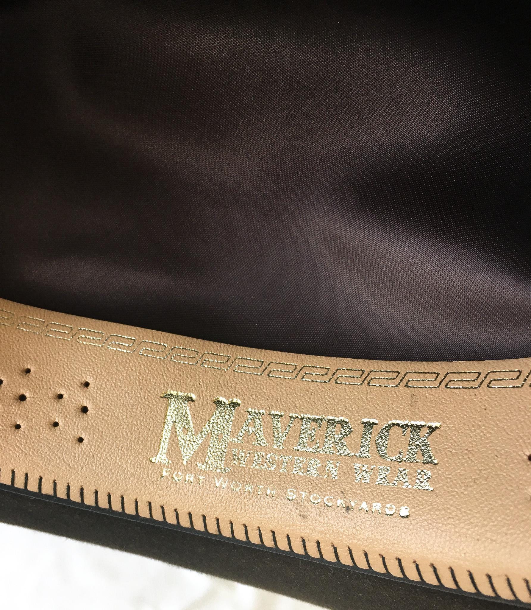 Maverick Chocolate Brown Cowboy Hat with Silver Buckle Band Detail, Sz 7 1/4, Vintage Western Festival Hat