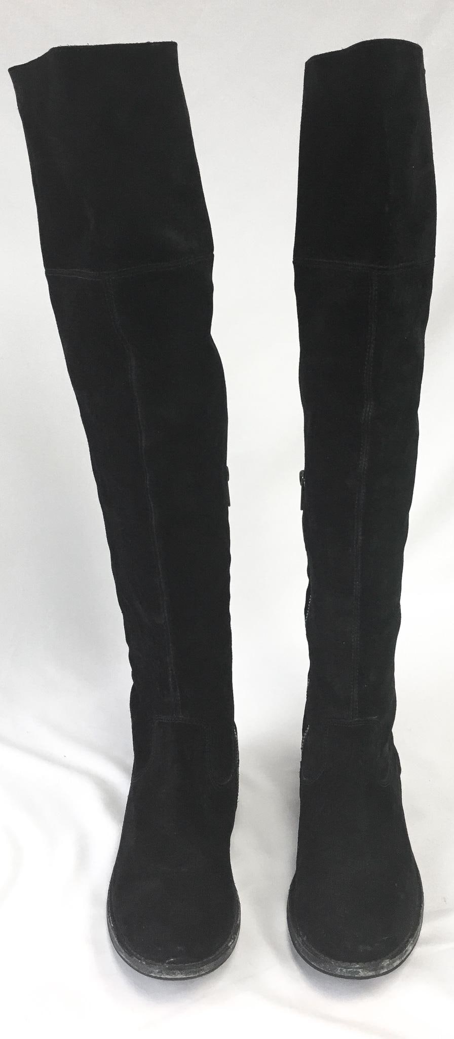 Vintage Inspired Frye Shirley Over The Knee Black Suede Boots, Women's 8.5B, Style 4003, Vintage Classy Western Tall Boots