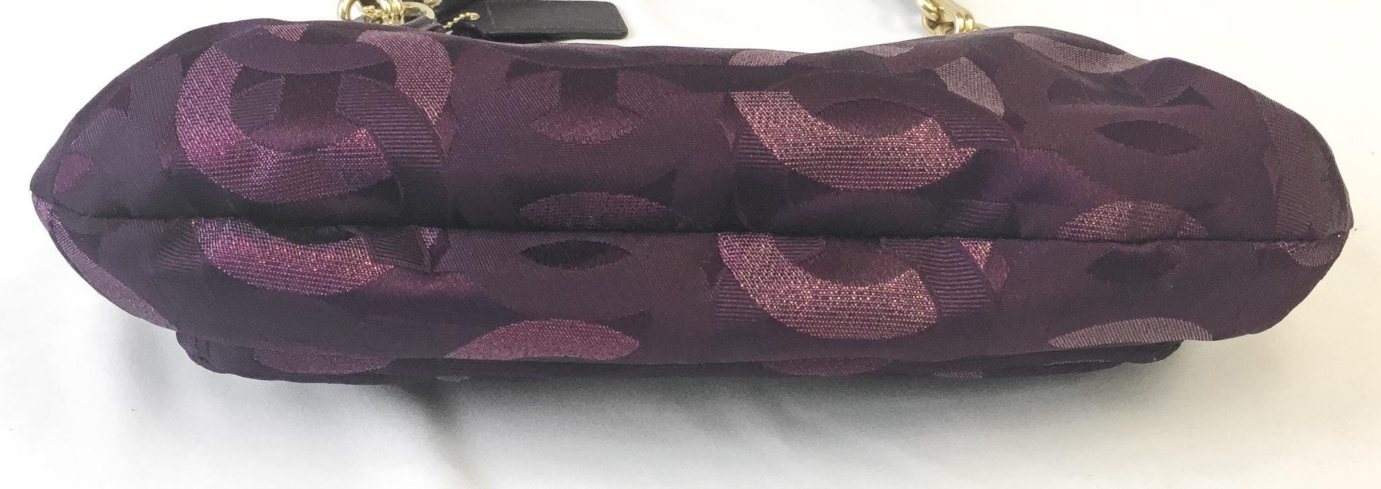 Y2K 00s Coach Signature C Kristin Op Art Lurex Burgundy/Wine Shoulder Bag, Style 18281, Y2K Vintage Coach Purse