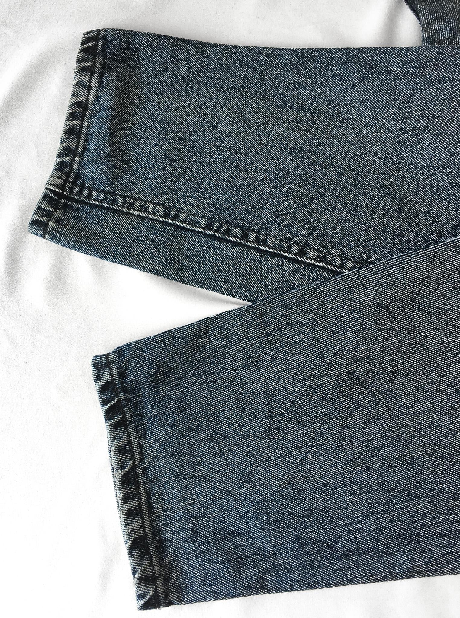 Vintage Lee Acid Dark Wash Straight Leg Tapered Denim Jeans, 29" x 32"