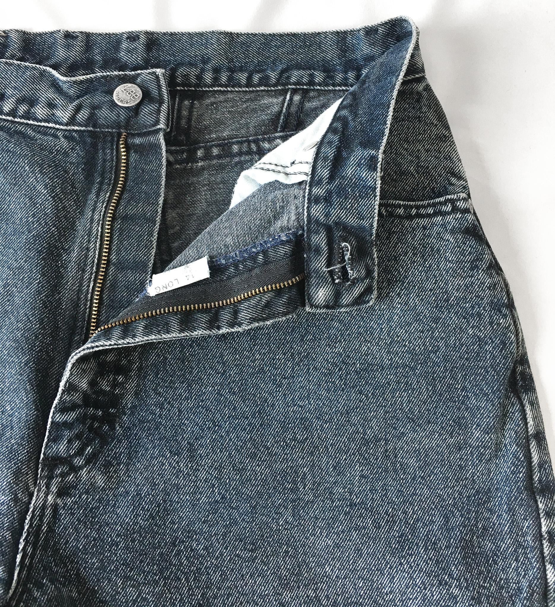 Vintage Lee Acid Dark Wash Straight Leg Tapered Denim Jeans, 29" x 32"