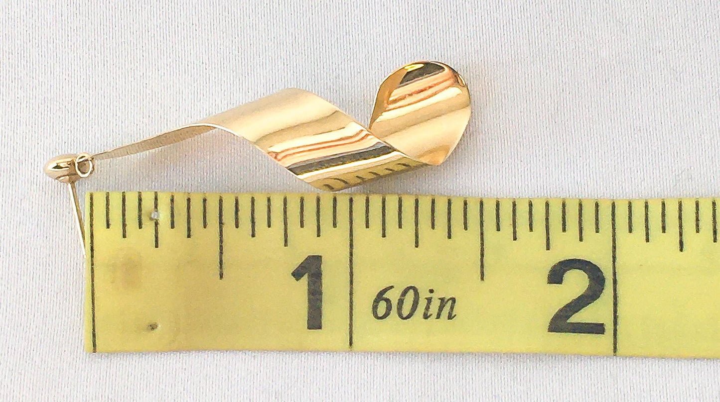 Vintage 14K NABCO Yellow Gold Spiral Twist Stud Dangle Earrings, Simple Everyday Minimalist Earrings