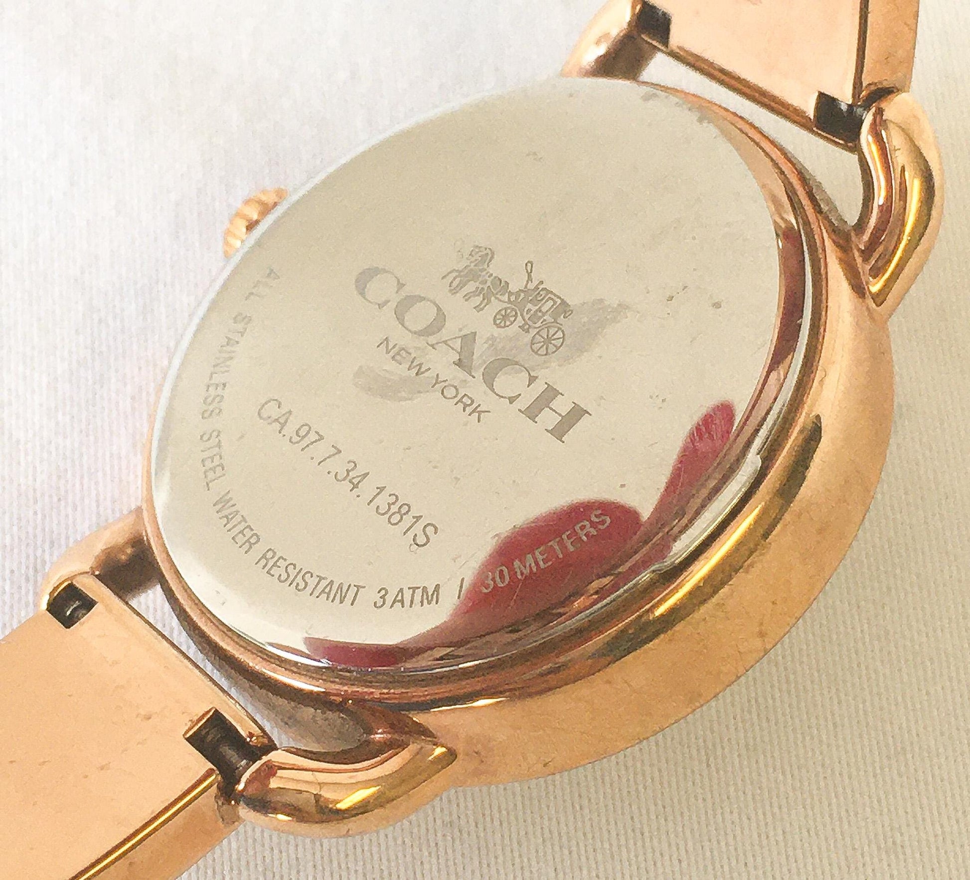 In Box Coach Delancey Rose-Gold Toned Monogram Bangle Watch, Simple Everyday Minimalist Watch