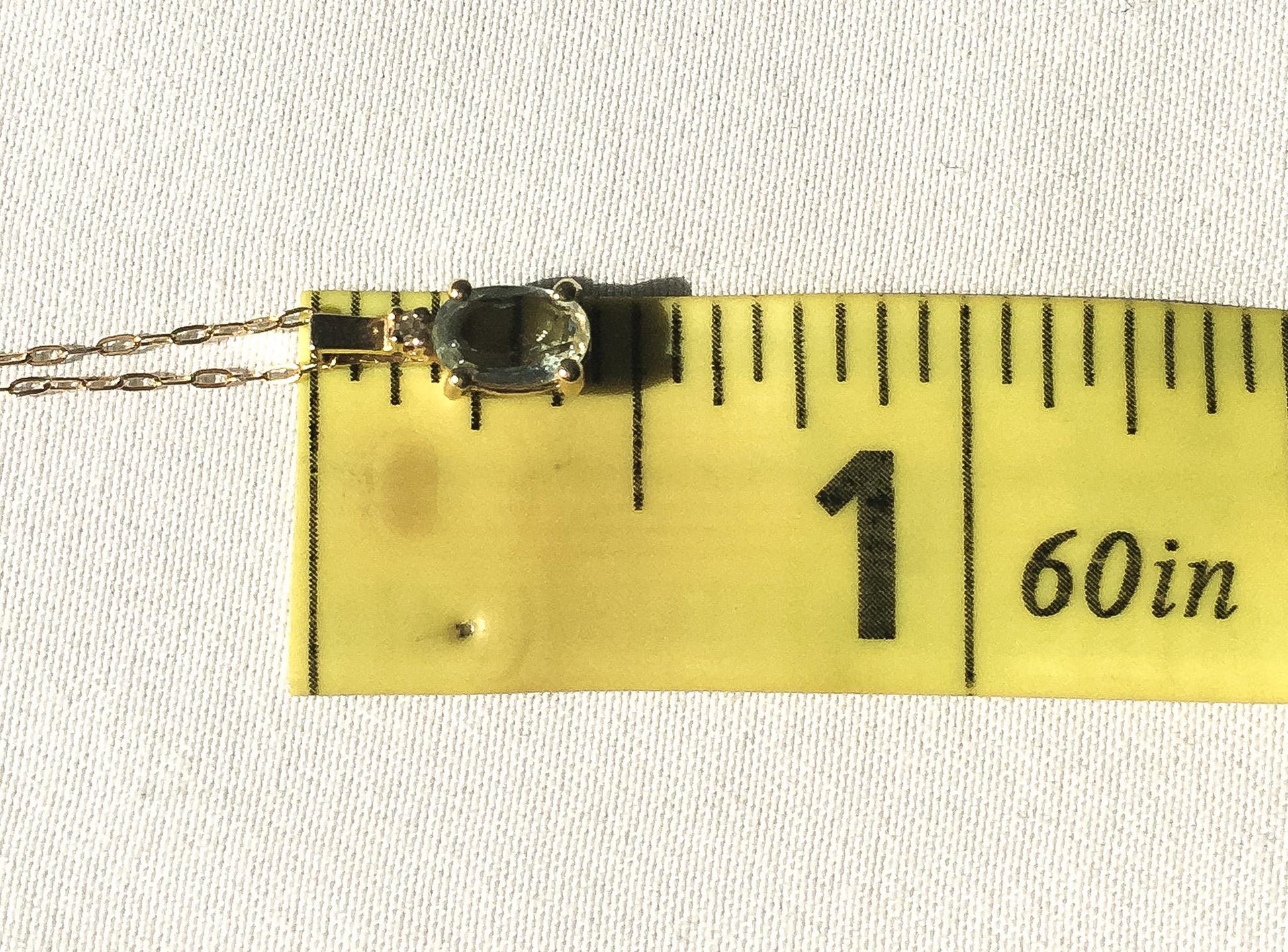 10K Yellow Gold Aquamarine Mini Pendant 18" Necklace, Dainty Simple Everyday Minimalist Birthstone Necklace