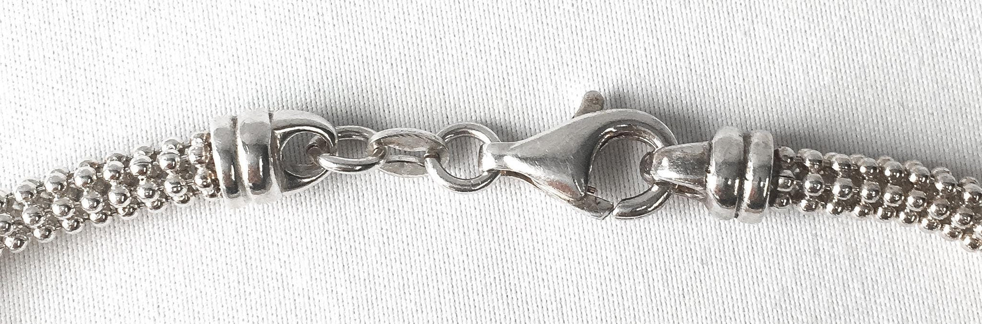 Vintage 925 Italy Beaded Puffy Mariner Anchor Chain Bracelet, 7.5", Unique Simple Everyday Unisex Chain Bracelet