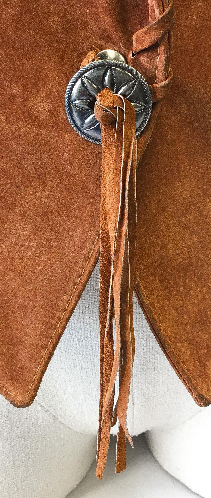 Vintage Frontier Collection Brown Fringe Crop Leather Jacket, Women's Sz. M, Vintage Western Jacket