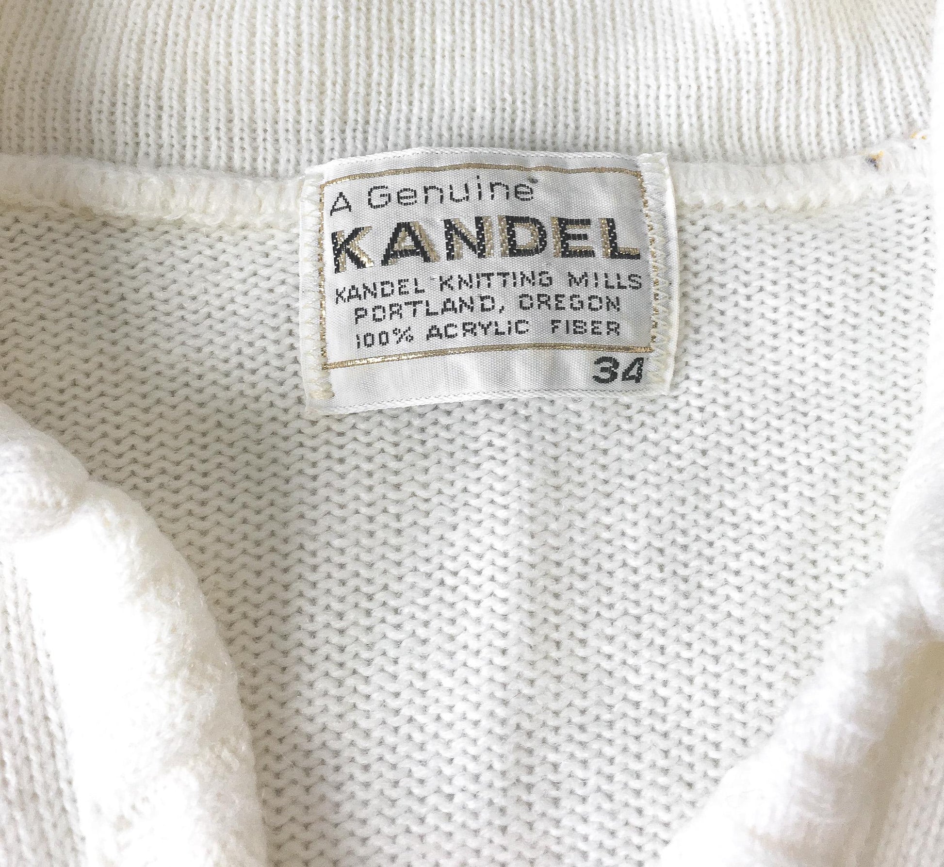 Vintage Kandel Cream/White Purple and Yellow Cheerleader Style V-Neck Sweater, Approx. Womens Sz M, Vintage Preppy Academia Style Sweater