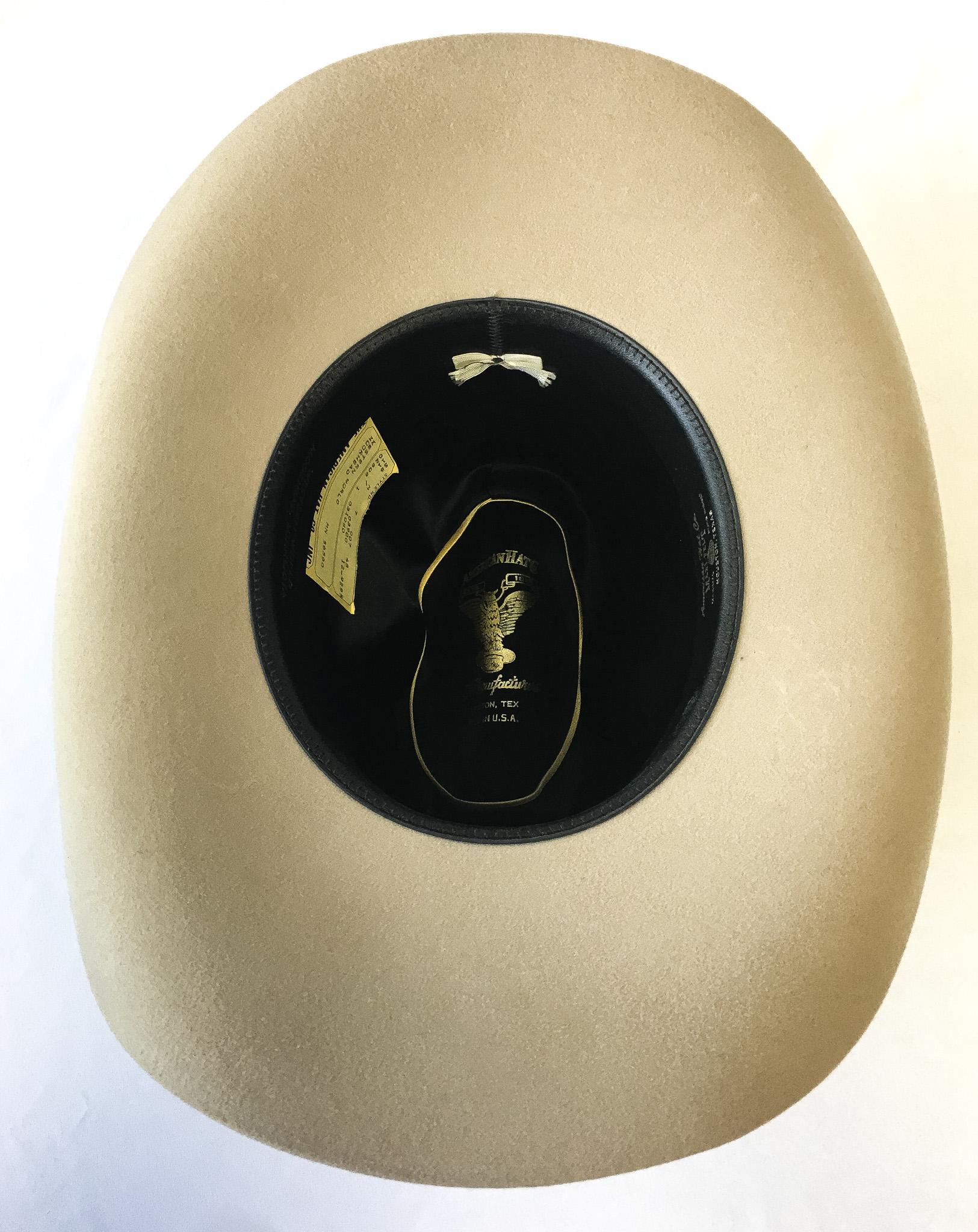 Vintage American Hat Company Maxi Felt Beige Cowboy Hat with Feather Band, Sz. 7, Unique Vintage Western Hat