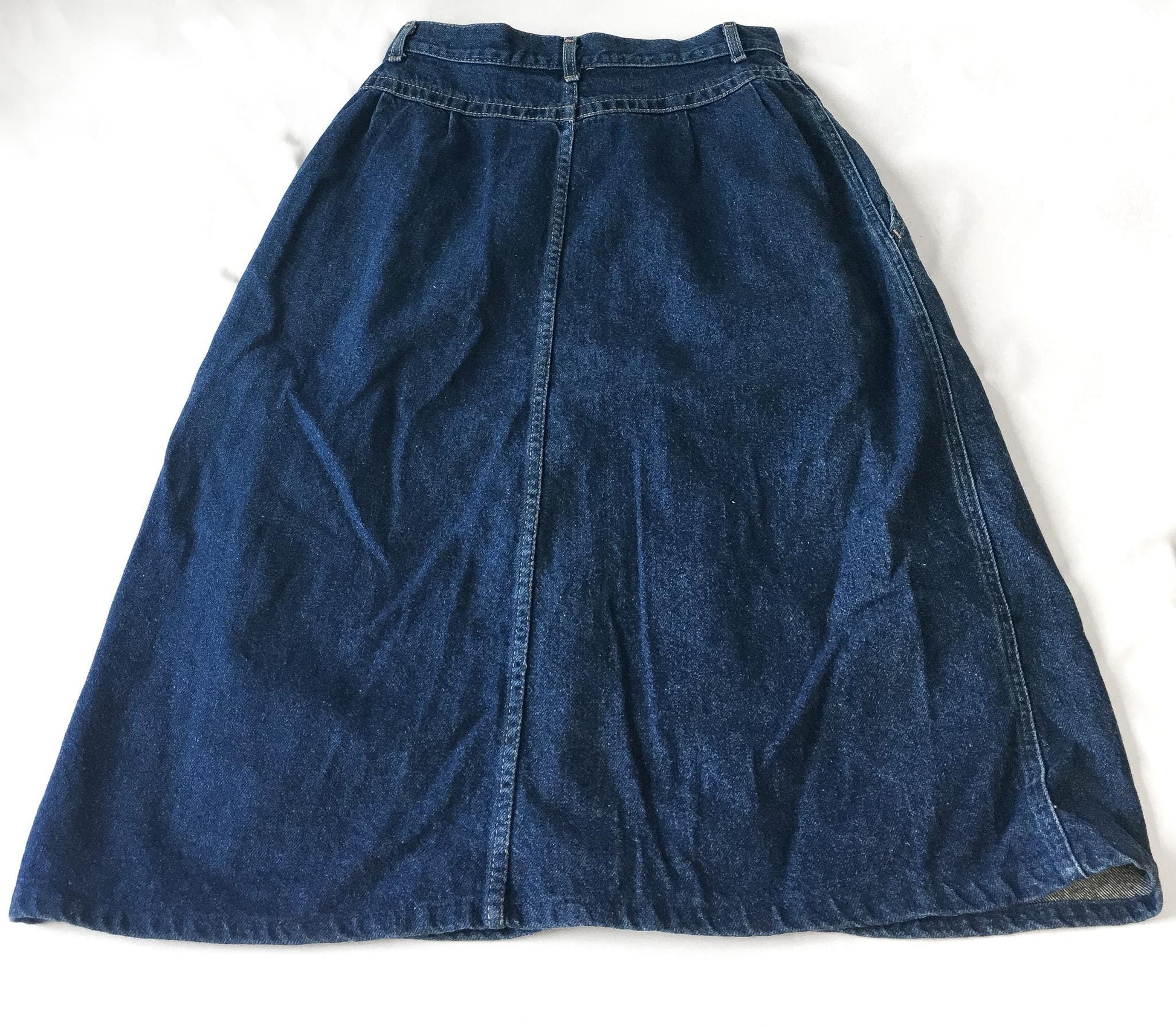 90s Lee Dark Wash Pleated Front Denim Skirt, 29" Waist