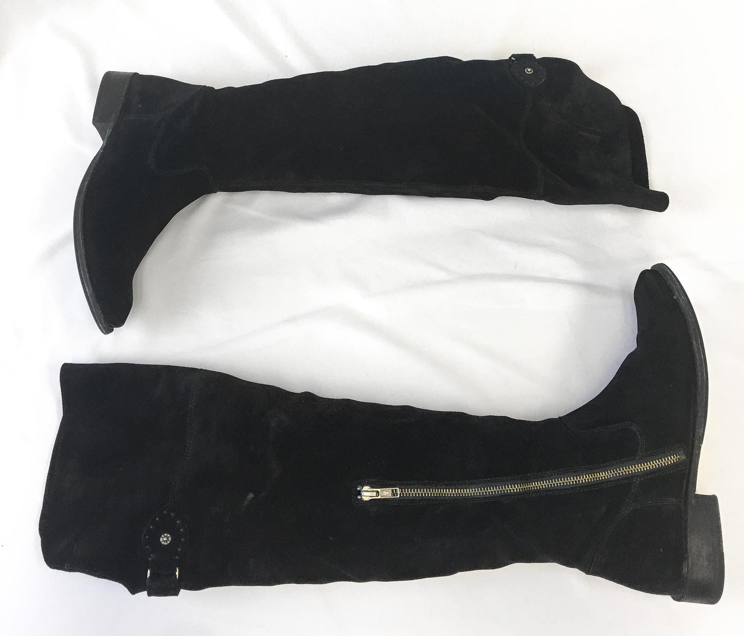 Vintage Inspired Frye Shirley Over The Knee Black Suede Boots, Women's 8.5B, Style 4003, Vintage Classy Western Tall Boots