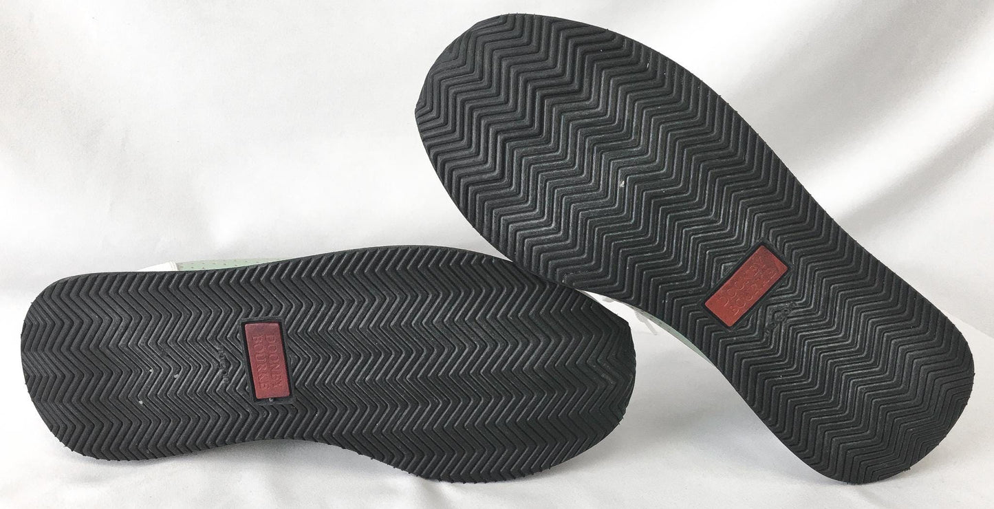 Vintage Dooney and Bourke Pastel Blue/Cream/Off-White Textured Leather Sneakers, Women's Sz. 9.5, Vintage Preppy Academia Style Shoes