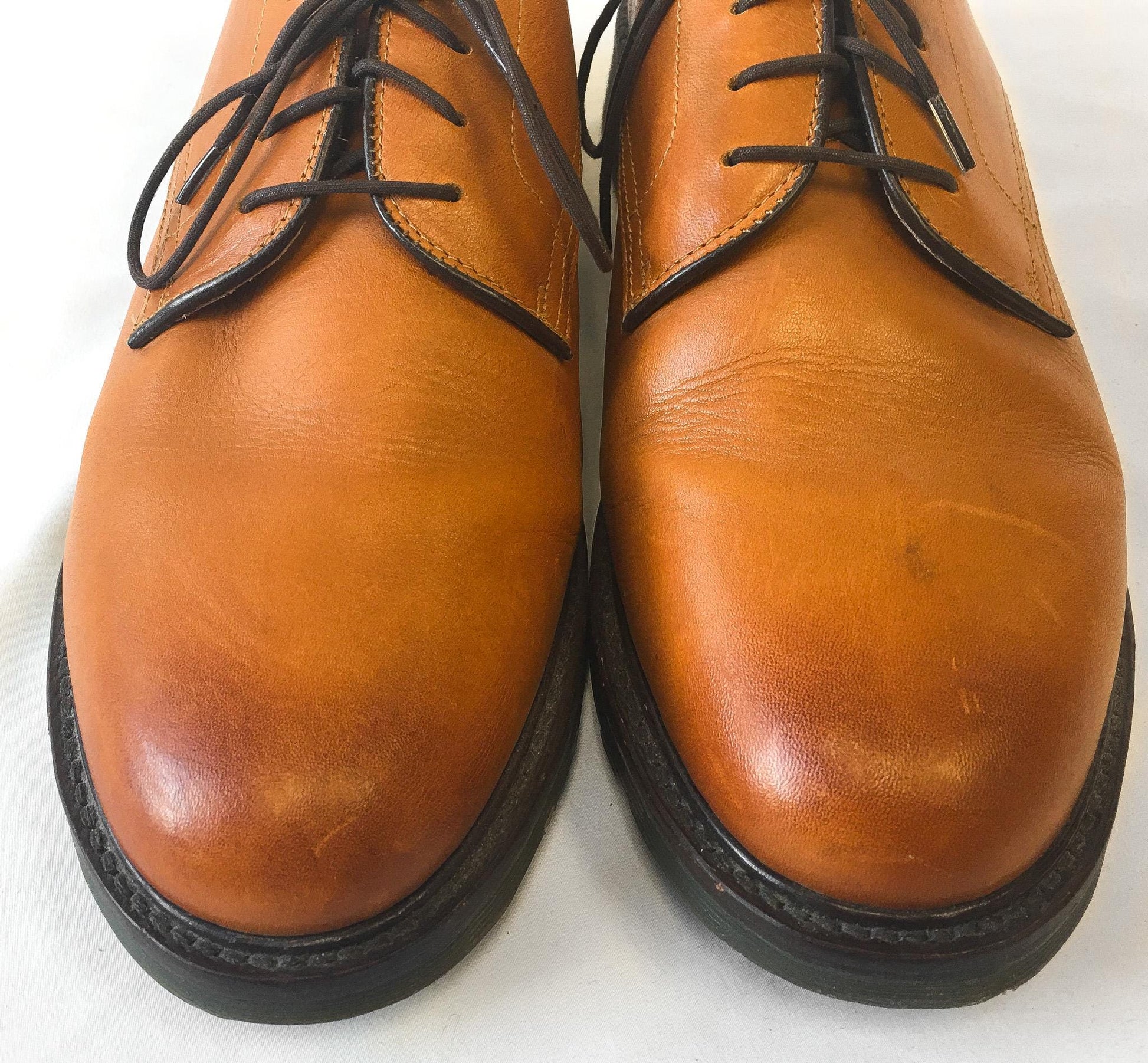 Vintage Dr. Martens Octavius Tan/Brown Leather Oxford Loafers, Men's Sz. 13, Vintage Dr. Martens Preppy Academia Style Dress Shoes