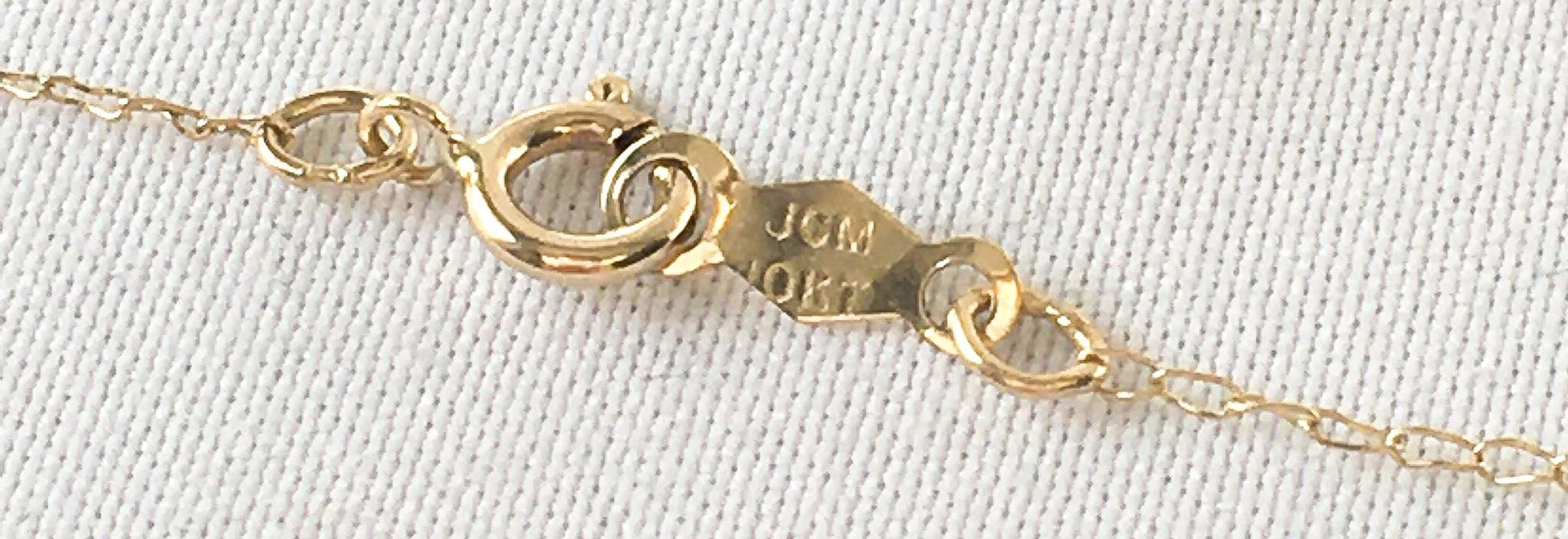 Vintage 10K JCM Mini Diamond Heart Necklace, 20" 10K JCM Chain, Simple Dainty Everyday Minimalist Necklace