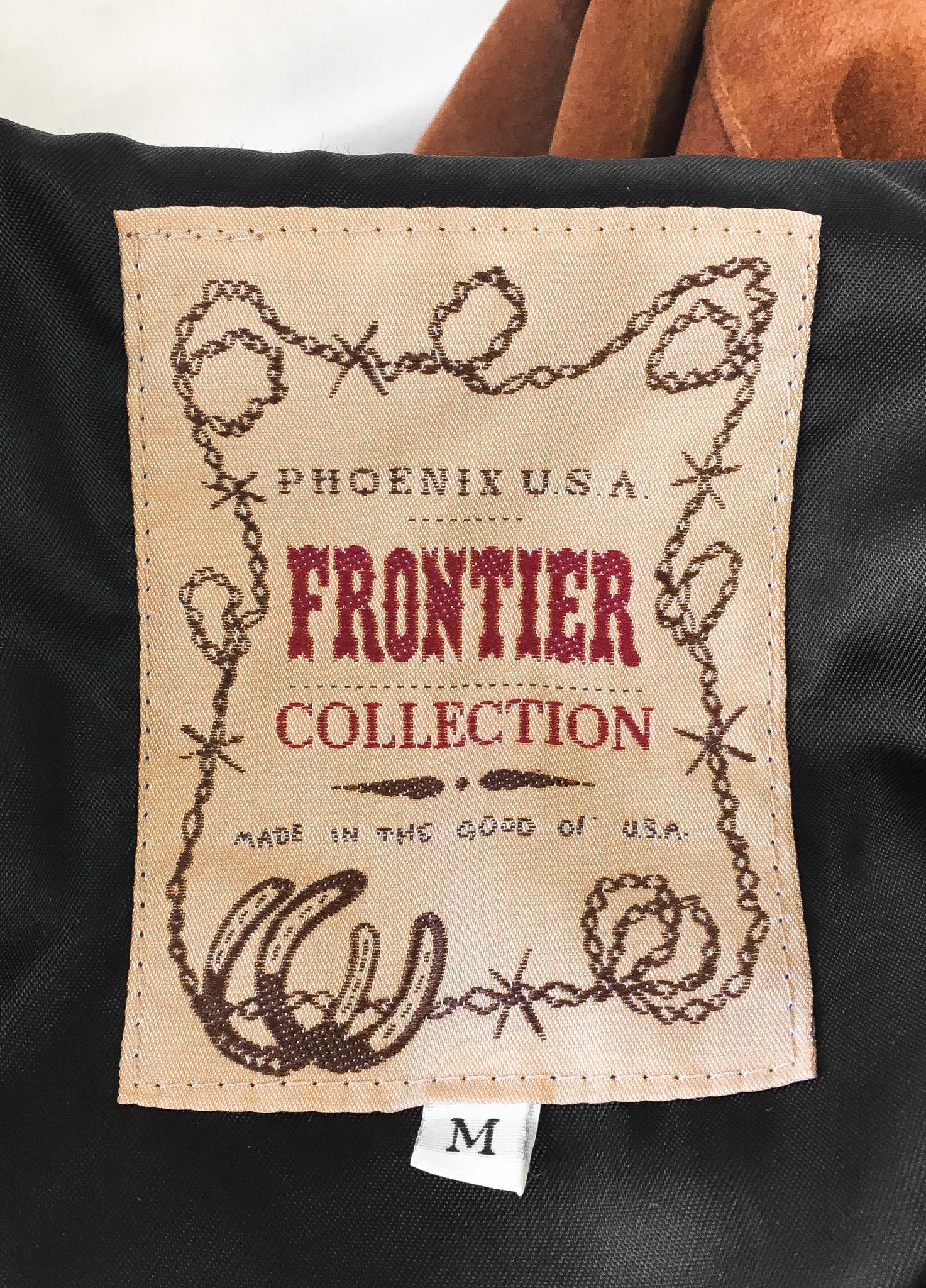 Vintage Frontier Collection Brown Fringe Crop Leather Jacket, Women's Sz. M, Vintage Western Jacket