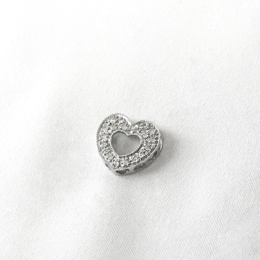 14K White Gold Diamond Heart Pendant