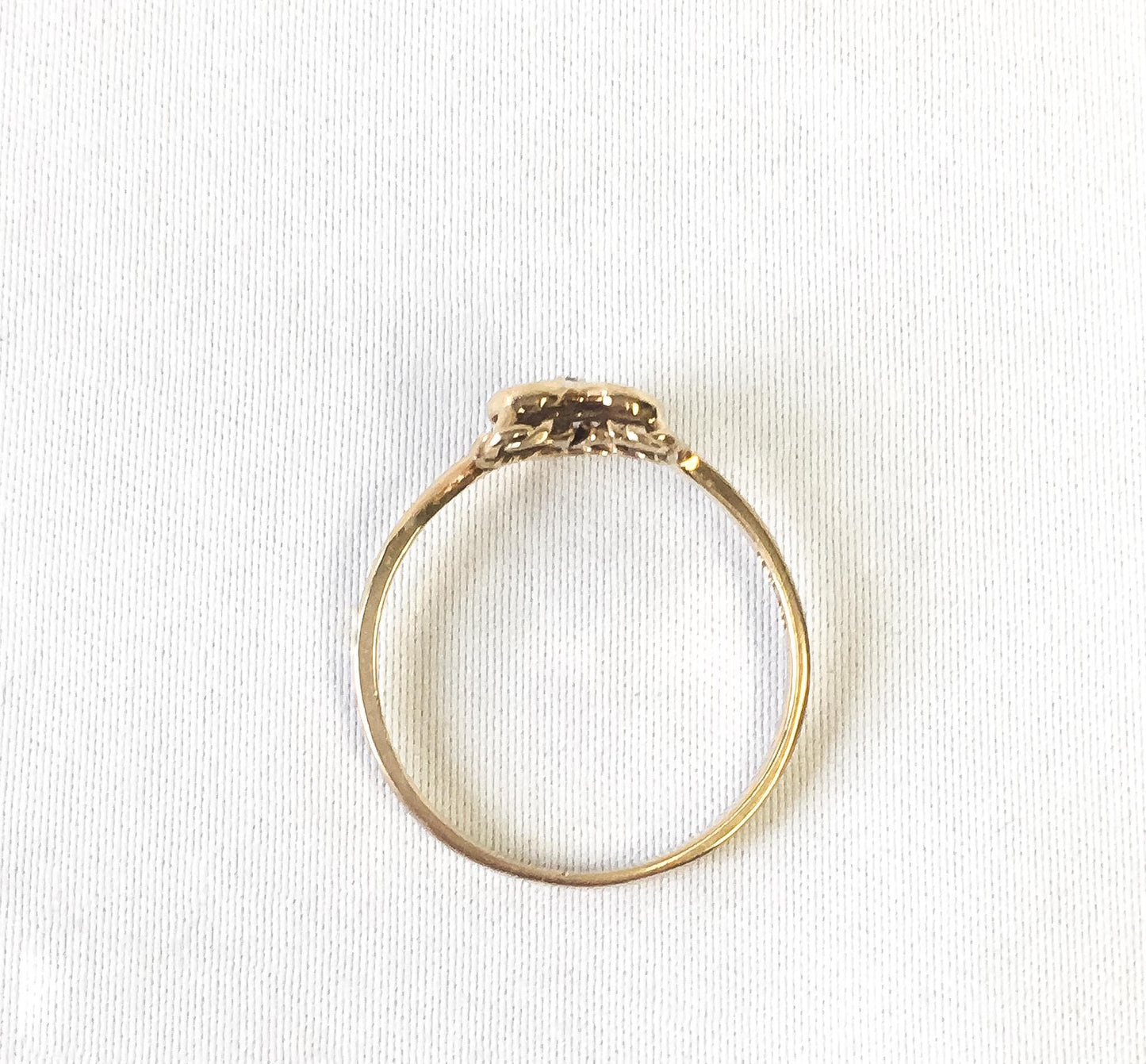 Vintage 10K Yellow Gold Mini Diamond Etched Heart Ring, Sz. 7, Simple Dainty Everyday Minimalist Ring