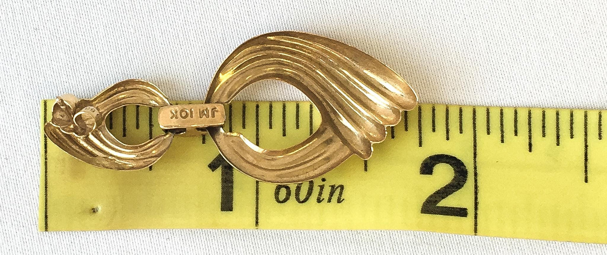 Vintage 80s Style 10K Mini Diamond Abstract Ribbed Teardrop Dangle Stud Earrings, Retro Elegant Simple Minimalist Earrings