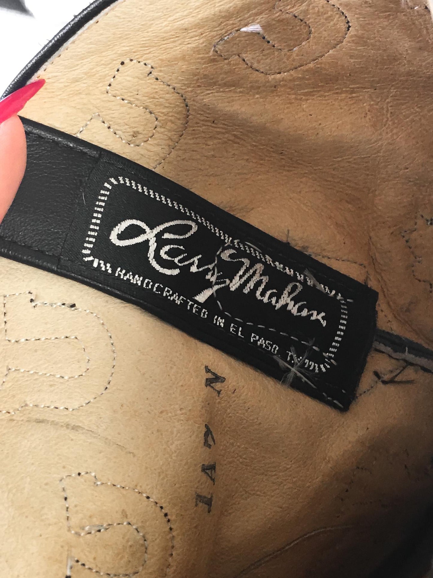 RARE Vintage Larry Mahan Black White Pony Horse Hair Cow Print Horseshoe Cactus Leather Cowboy Boots, Women's Sz. 7B, Unique Statement Boots