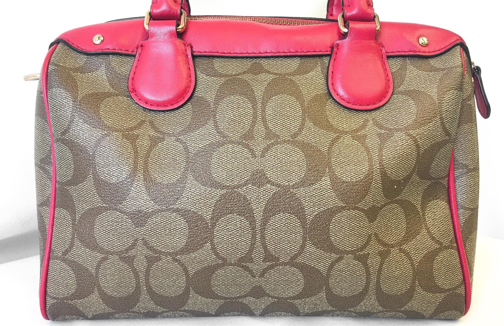 Modern Coach Signature C Pink Mini Bennett Satchel Top Handle with Detachable Crossbody Strap, Style 58312, Y2K 00s Coach Handbag