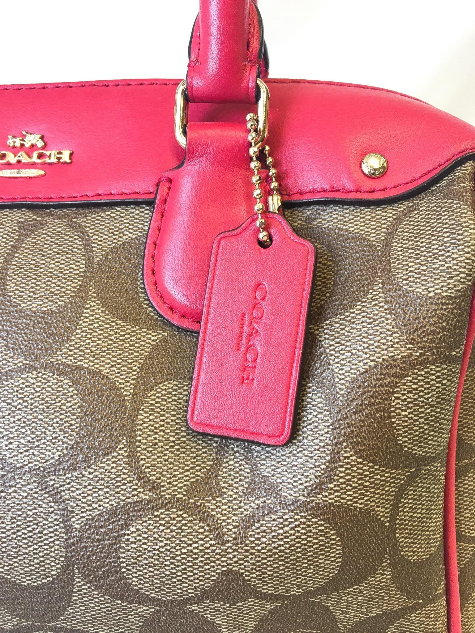 Modern Coach Signature C Pink Mini Bennett Satchel Top Handle with Detachable Crossbody Strap, Style 58312, Y2K 00s Coach Handbag