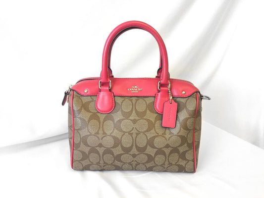 Modern Coach Signature C Pink Mini Bennett Satchel Top Handle with Detachable Crossbody Strap, Style 58312, Y2K 00s Coach Handbag