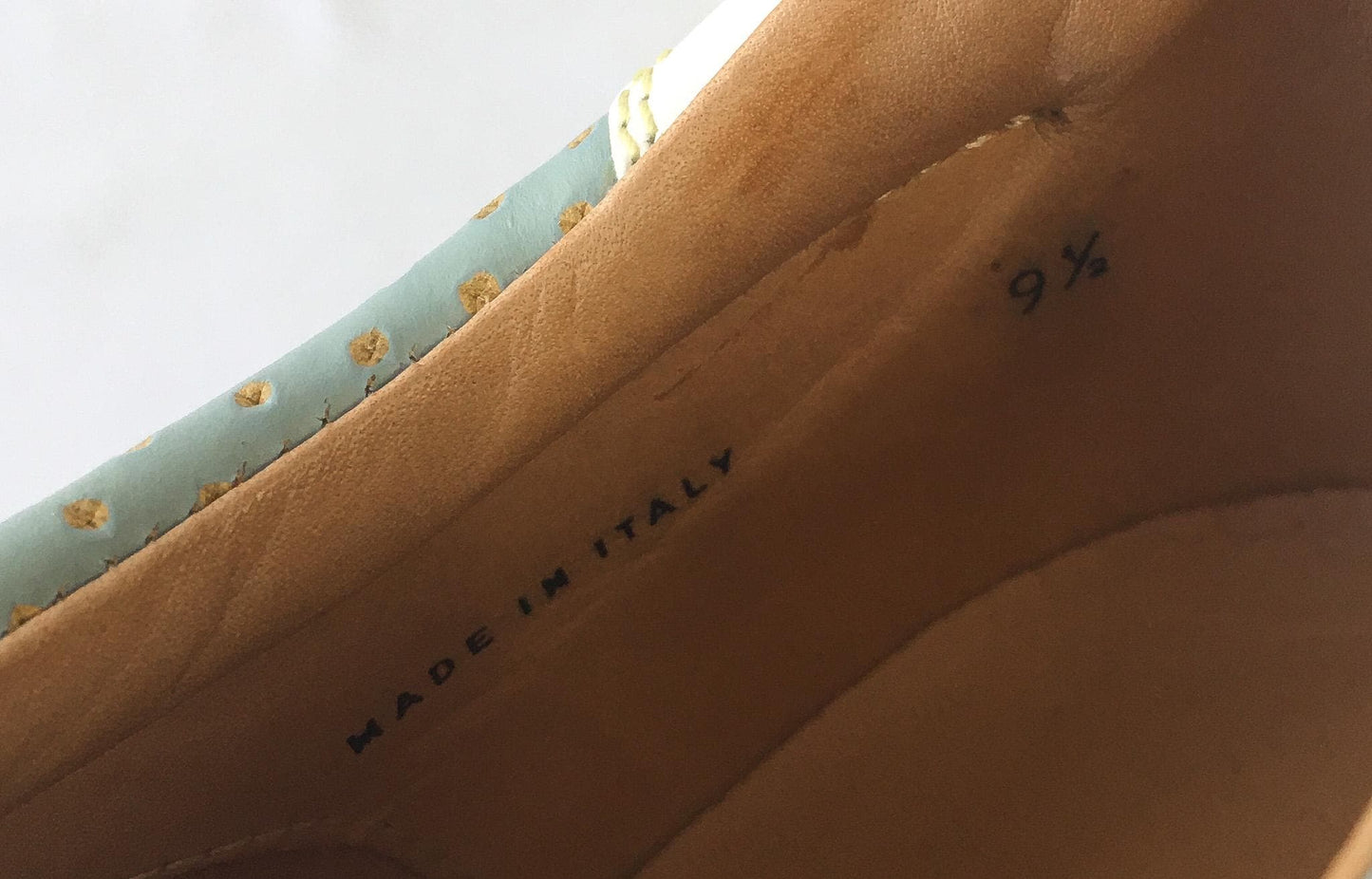 Vintage Dooney and Bourke Pastel Blue/Cream/Off-White Textured Leather Sneakers, Women's Sz. 9.5, Vintage Preppy Academia Style Shoes