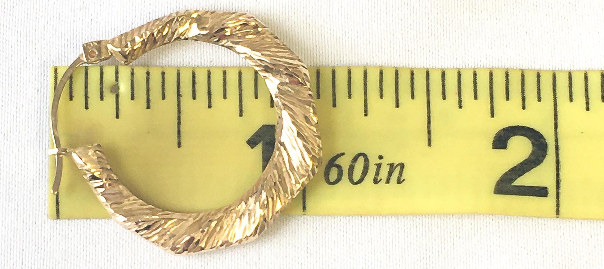Vintage 14K/10K Hollow Octagon Ripple Textured Hoop Earrings, Lightweight Simple Dainty Everyday Minimalist Hoops