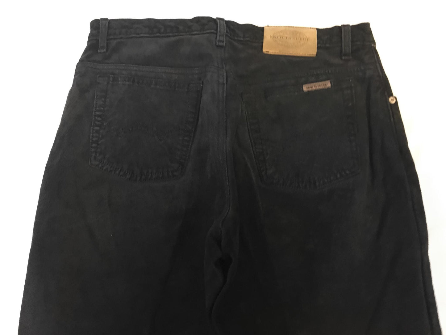 Vintage Skotts Suede Black Straight Leg Suede Pants, Unisex Sz. 31" x 30.5", Vintage Unisex Leather Pants