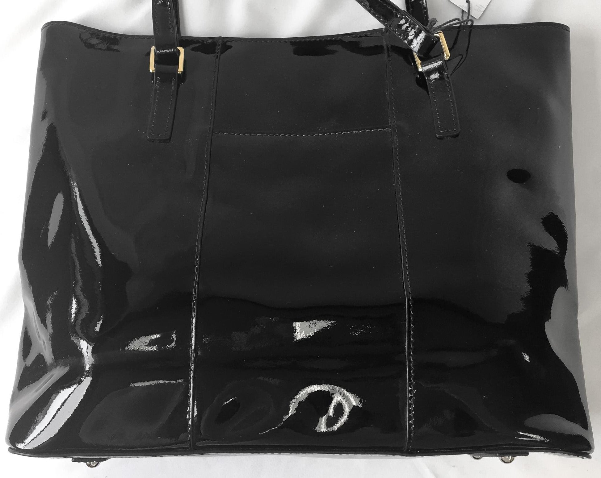 00s Dooney and Bourke Lexington Black Patent Leather Shoulder Tote Bag, Vintage Classic Everyday Dooney Handbag