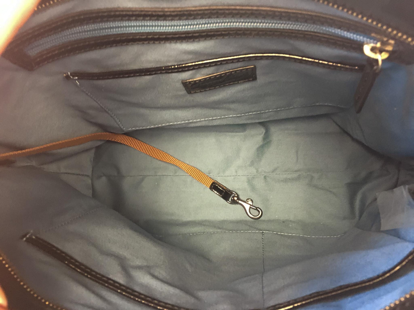 00s Dooney and Bourke Lexington Black Patent Leather Shoulder Tote Bag, Vintage Classic Everyday Dooney Handbag