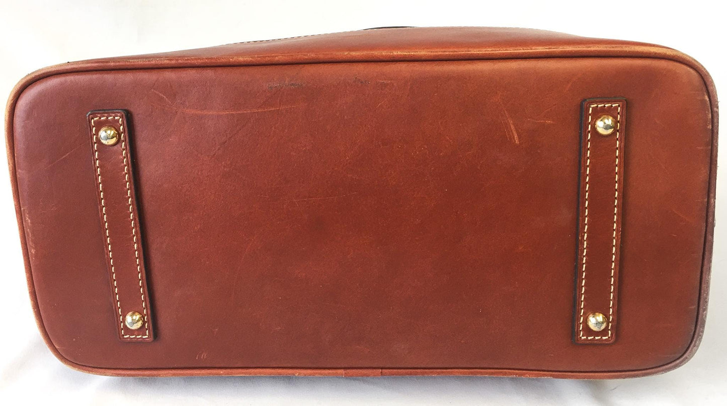 Dooney and Bourke Charleston Black Ostrich Leather Crossbody Top Handle Satchel Bag, Unique Dooney and Bourke Handbag