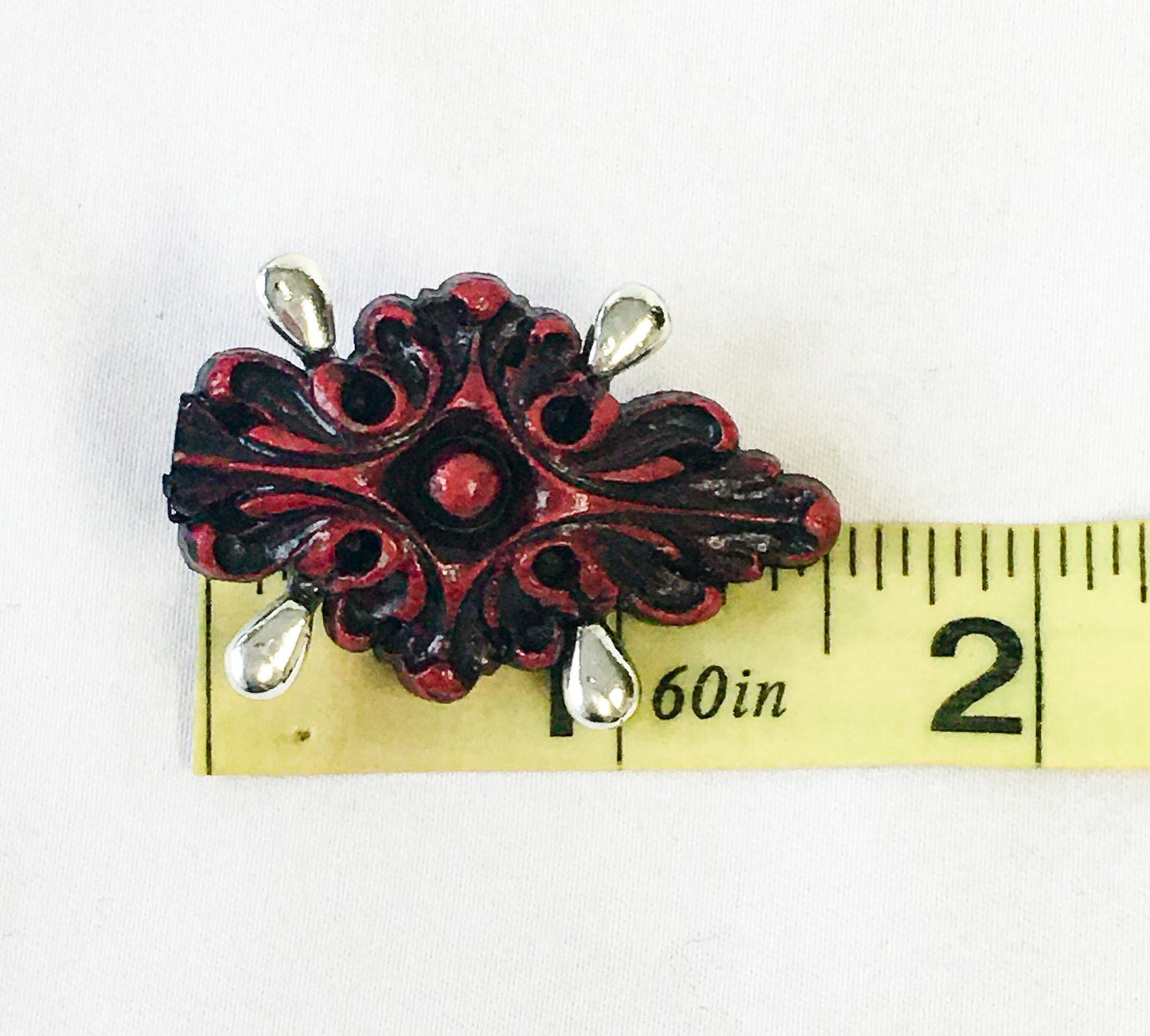 Vintage 60s Selini Red Clip-on Earrings