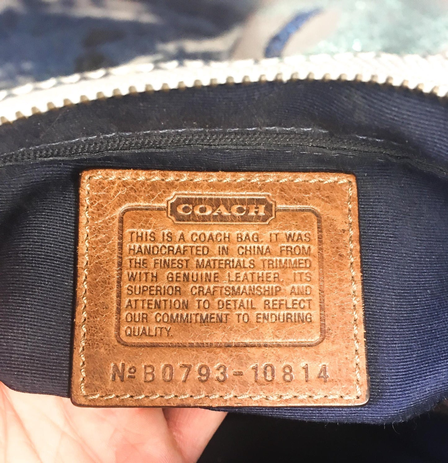 Y2K 00s Coach Carly Denim Patchwork Shoulder Bag, Style #10814, Unique Y2K Coach Handbag