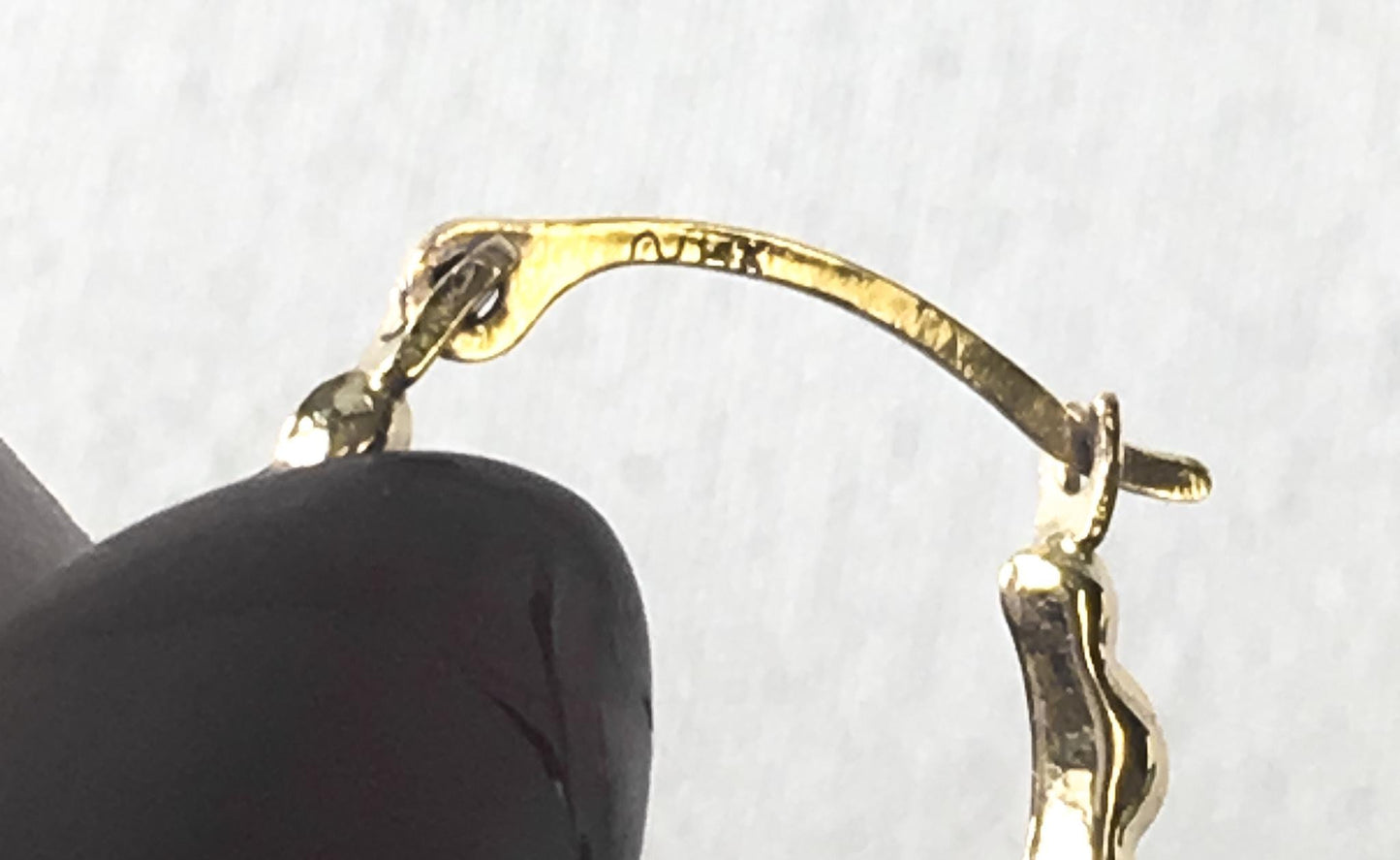 Vintage 14K Yellow Gold Circular Ridged Hollow Hoop Earrings, .5", Lightweight Dainty Simple Everyday Minimalist Hoops