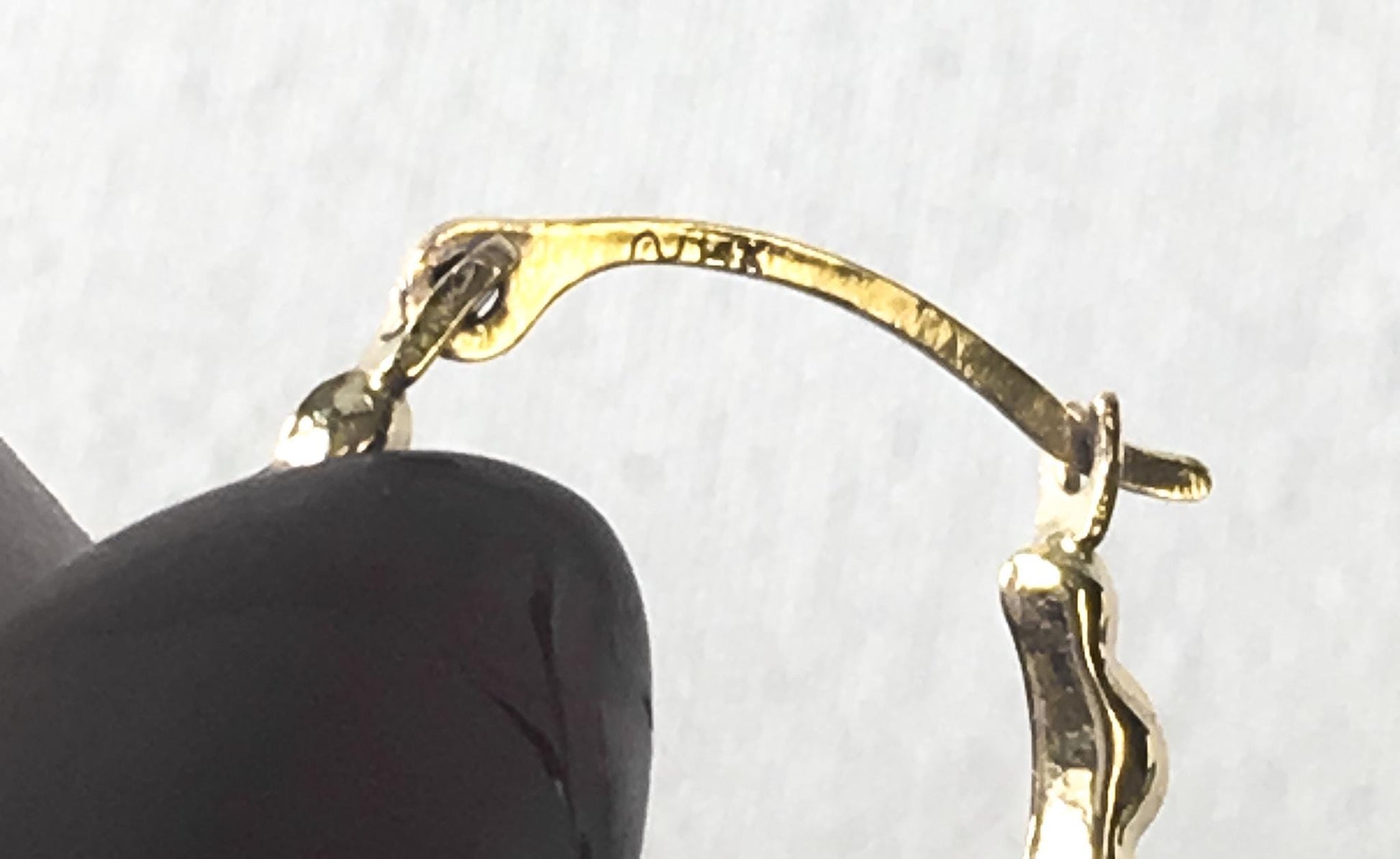 Vintage 14K Yellow Gold Circular Ridged Hollow Hoop Earrings, .5", Lightweight Dainty Simple Everyday Minimalist Hoops