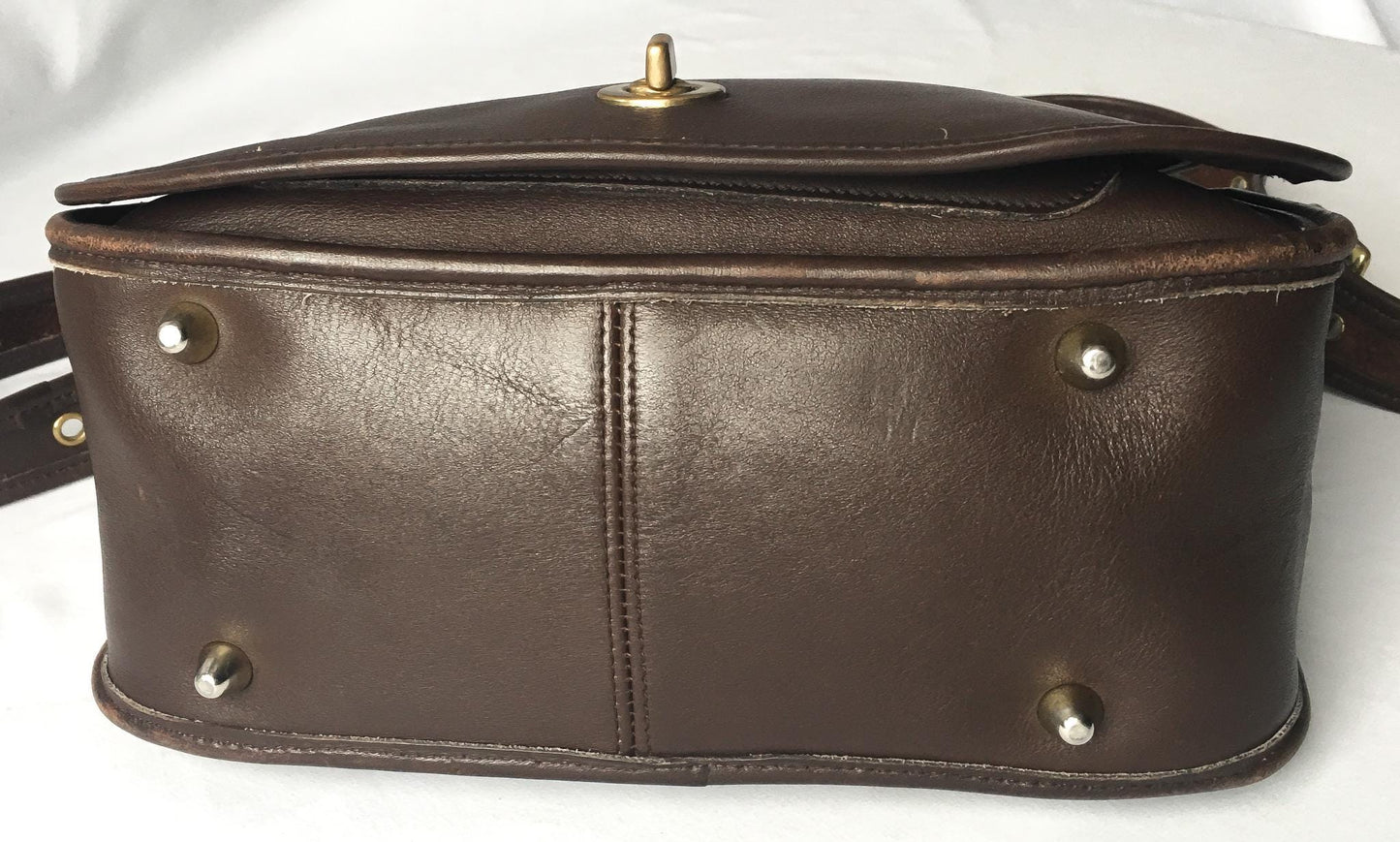 Vintage Coach Chocolate Brown Mahogany Stewardess Leather Crossbody, Style 9525, Vintage Classic Everyday Coach Bag