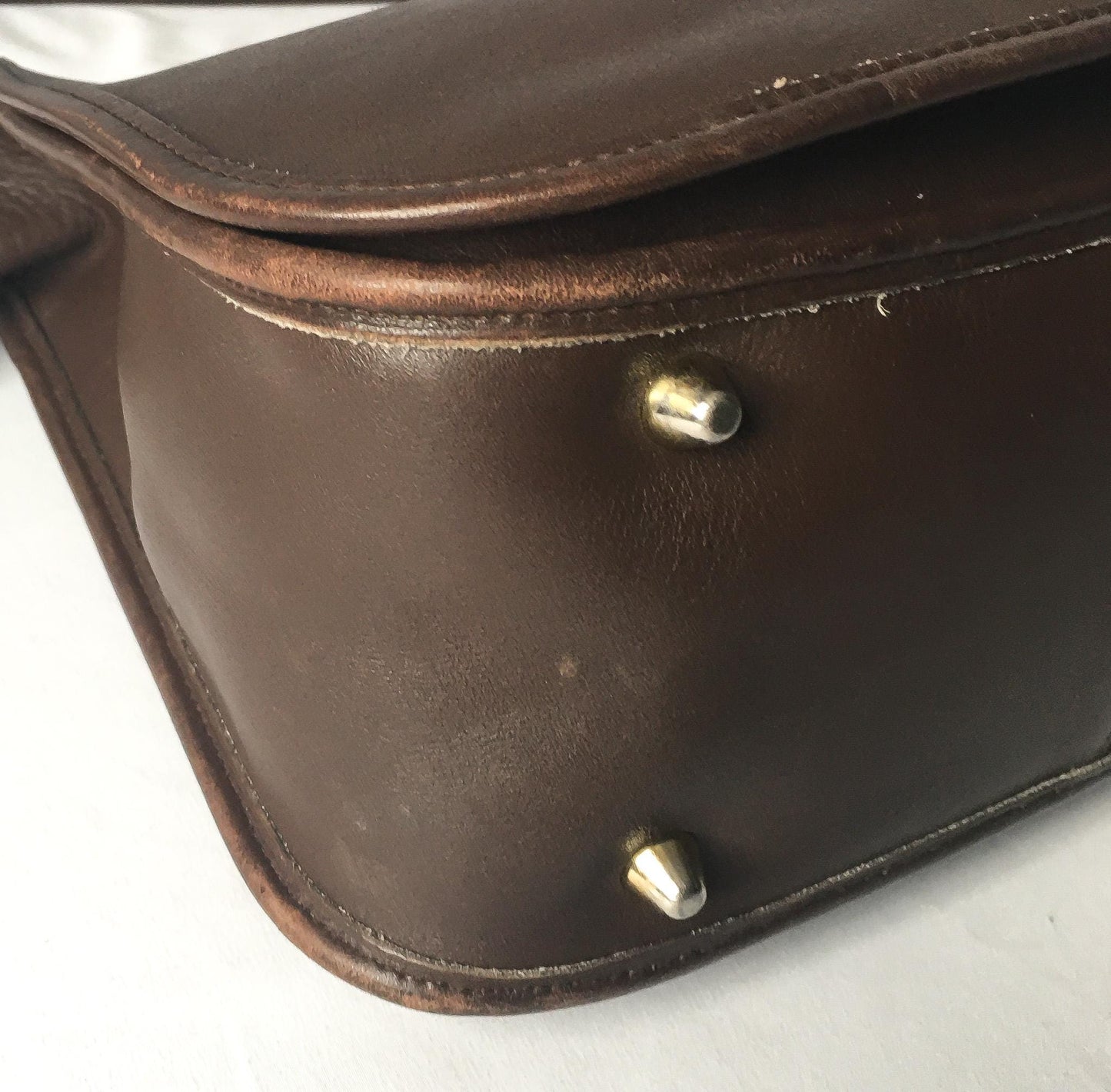 Vintage Coach Chocolate Brown Mahogany Stewardess Leather Crossbody, Style 9525, Vintage Classic Everyday Coach Bag