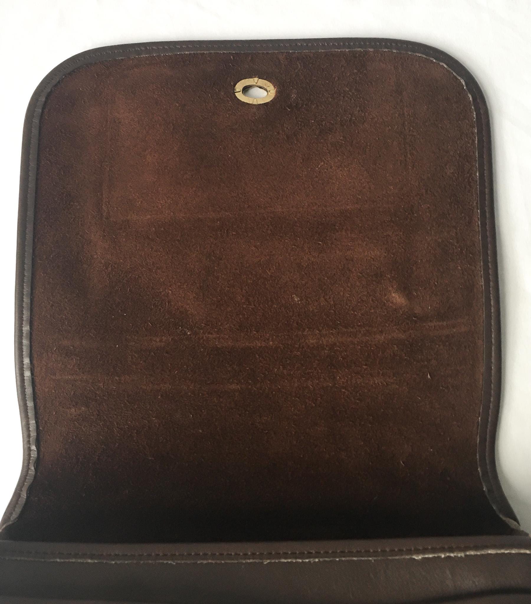 Vintage Coach Chocolate Brown Mahogany Stewardess Leather Crossbody, Style 9525, Vintage Classic Everyday Coach Bag