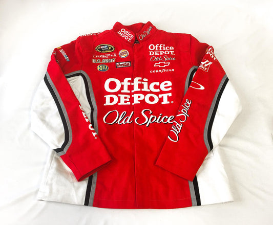 Chase Authentics Tony Stewart #14 Office Depot Red Racing Jacket, Men's Sz. M, Vintage Nascar F1 Streetwear Unisex Jacket