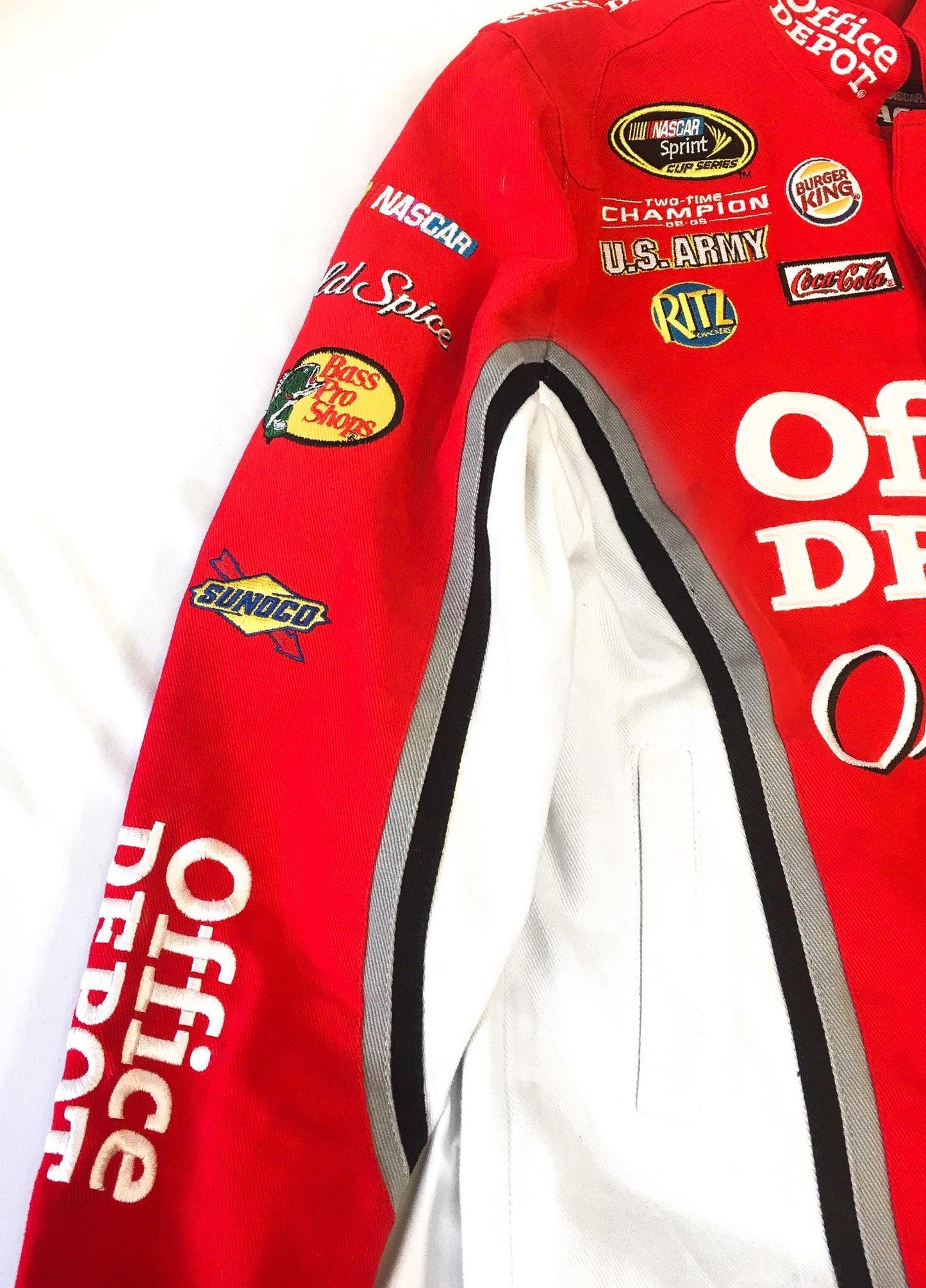 Chase Authentics Tony Stewart #14 Office Depot Red Racing Jacket, Men's Sz. M, Vintage Nascar F1 Streetwear Unisex Jacket