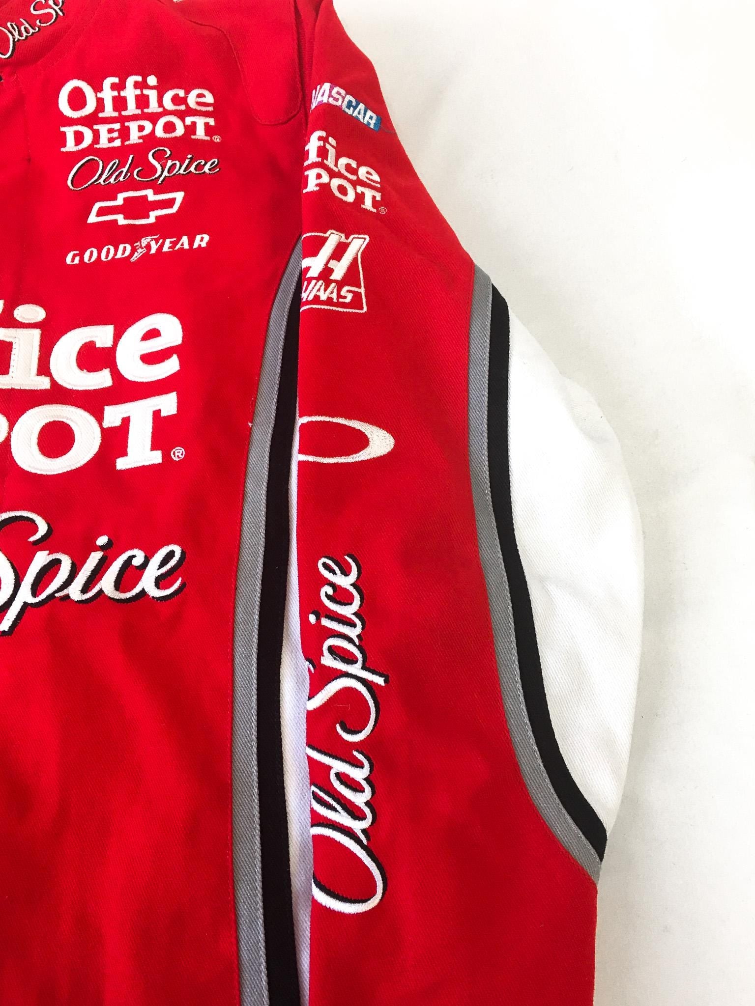 Chase Authentics Tony Stewart #14 Office Depot Red Racing Jacket, Men's Sz. M, Vintage Nascar F1 Streetwear Unisex Jacket